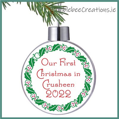 Holly Wreath Christmas Bauble